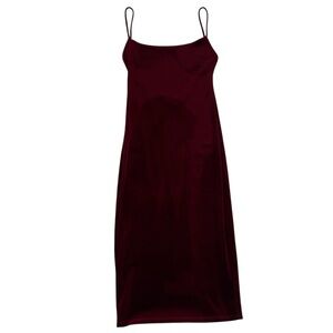 Reformation Merel Velvet Dress Chianti